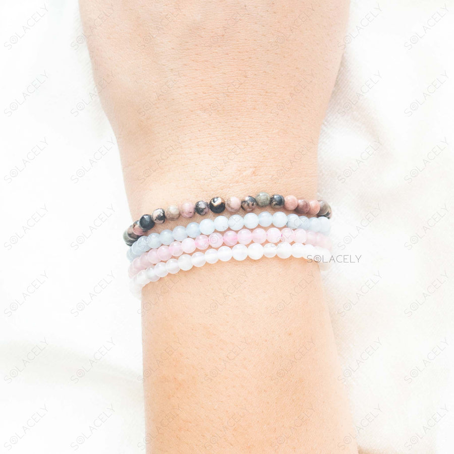 cancer zodiac crystals stackable bracelet set