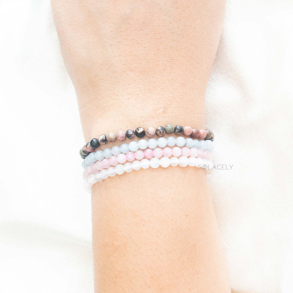 cancer zodiac crystals stackable bracelet set