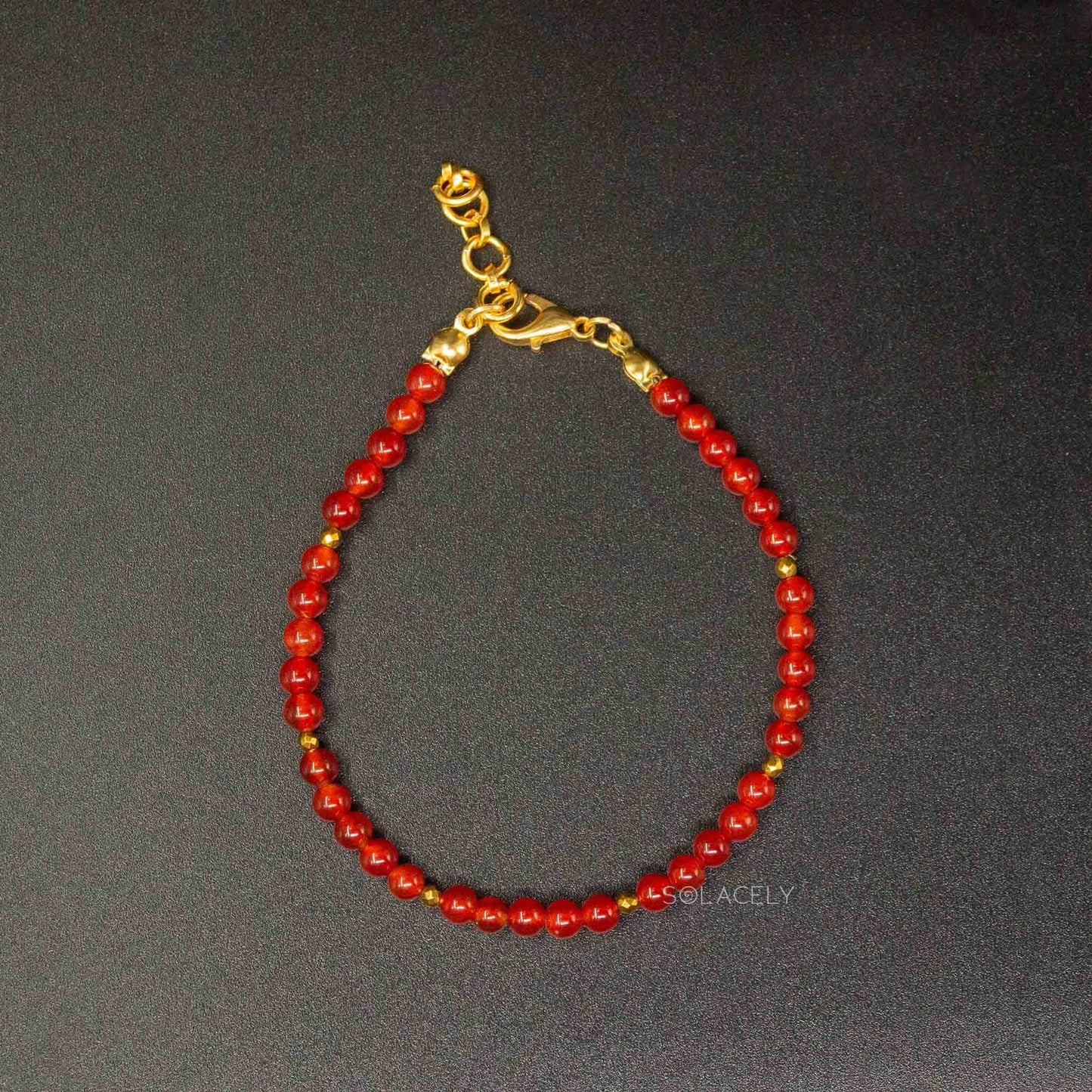 carnelian beaded bracelet