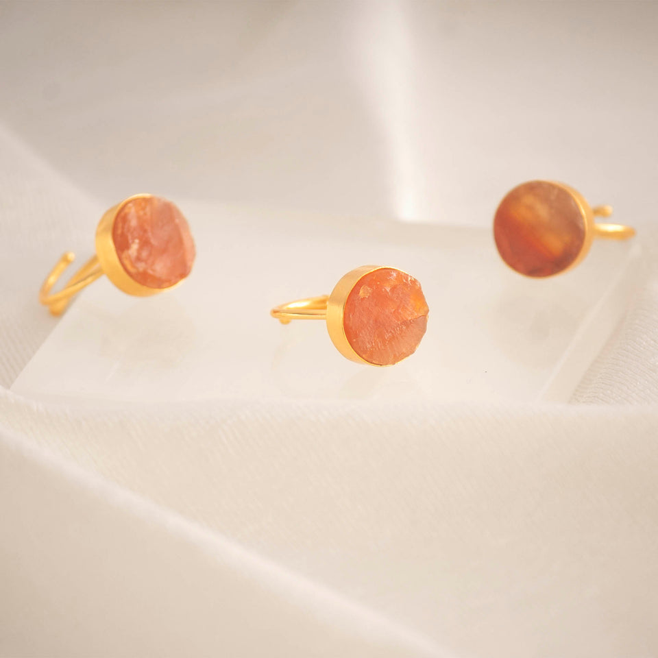 raw carnelian ring