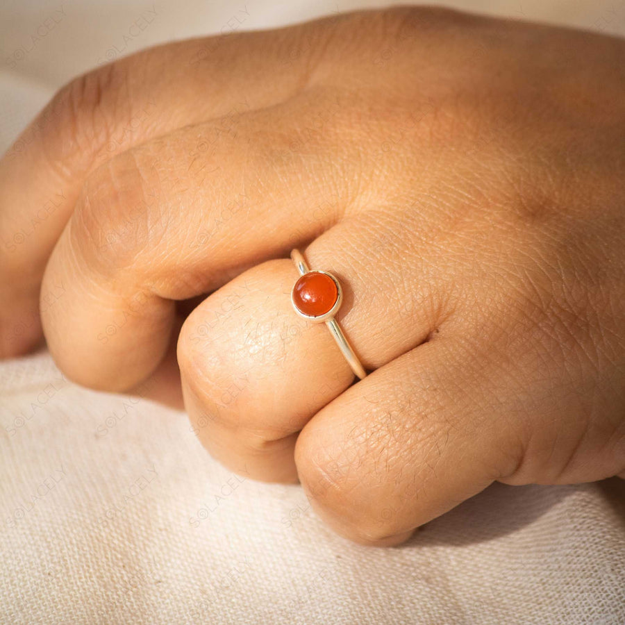 925 sterling silver ring carnelian