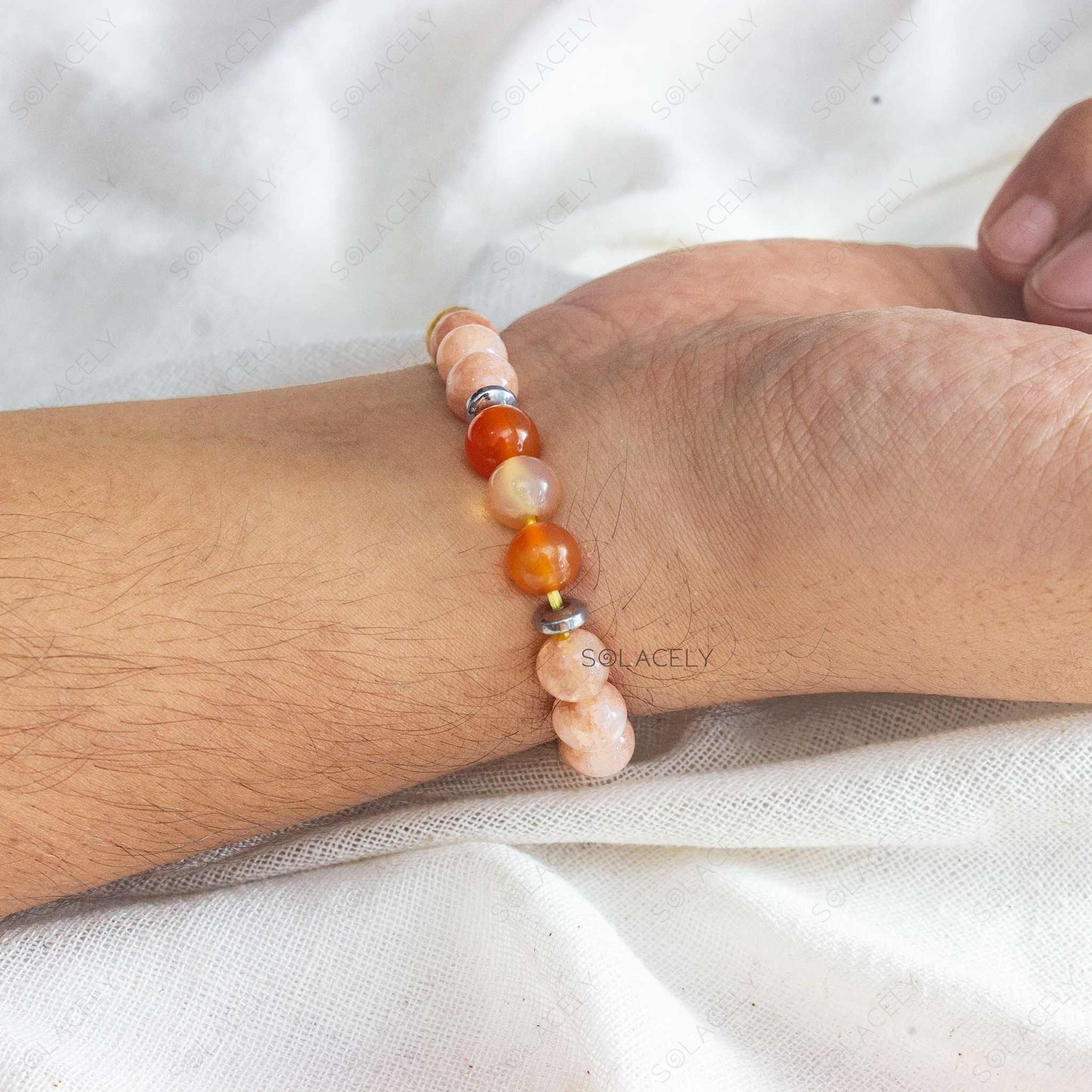 carnelian sunstone citrine crystal bracelet