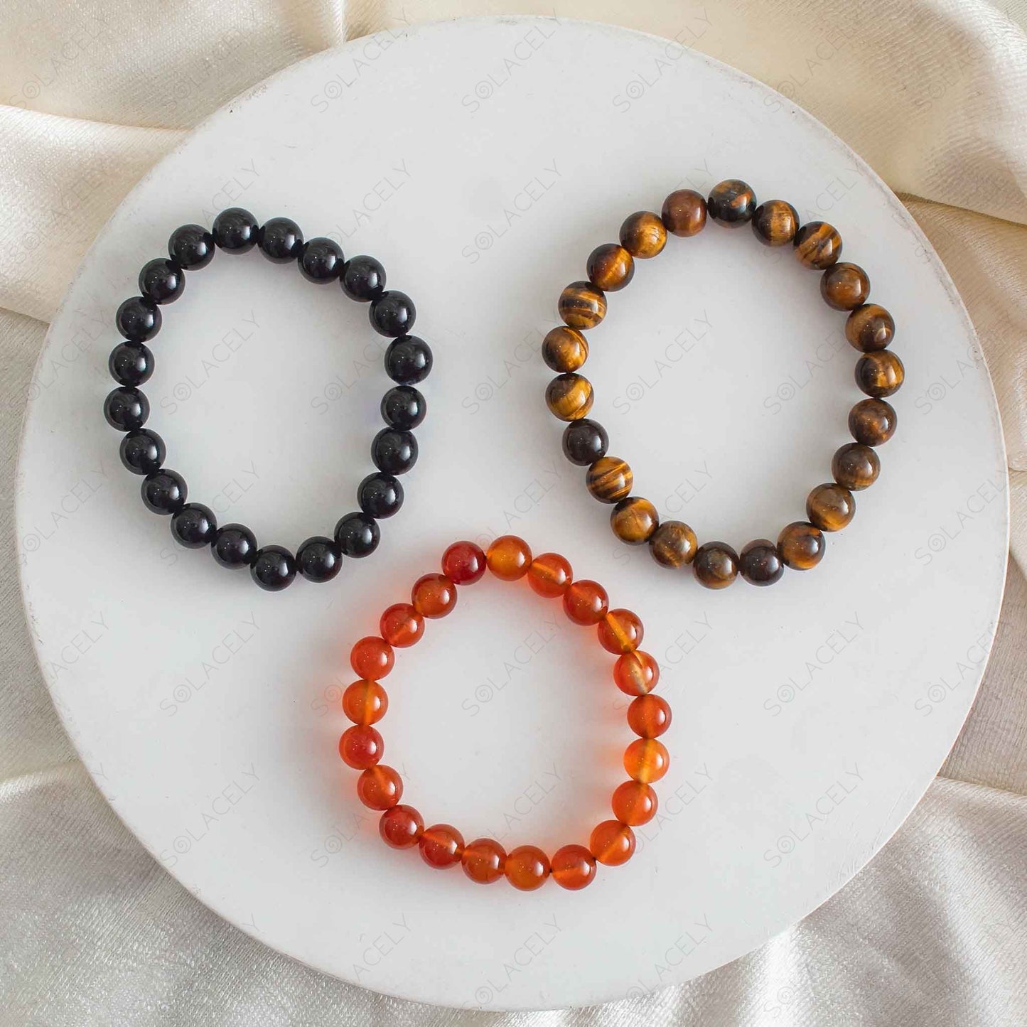 confidence and grounding bracelet set 8mm bead