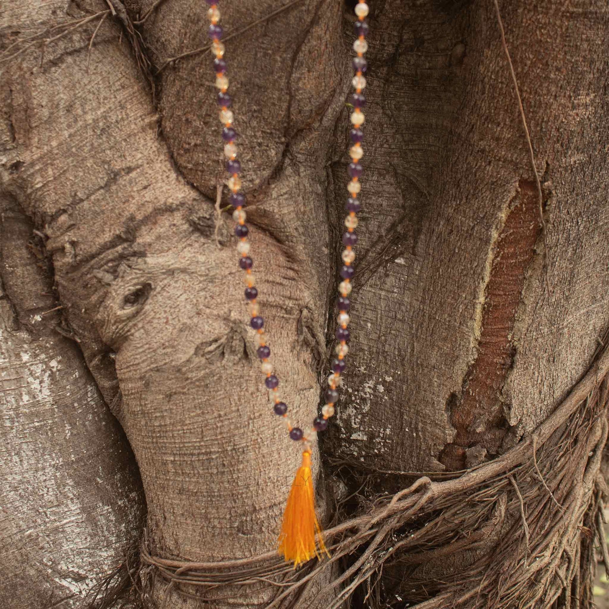 citrine and amethyst crystal japmala 