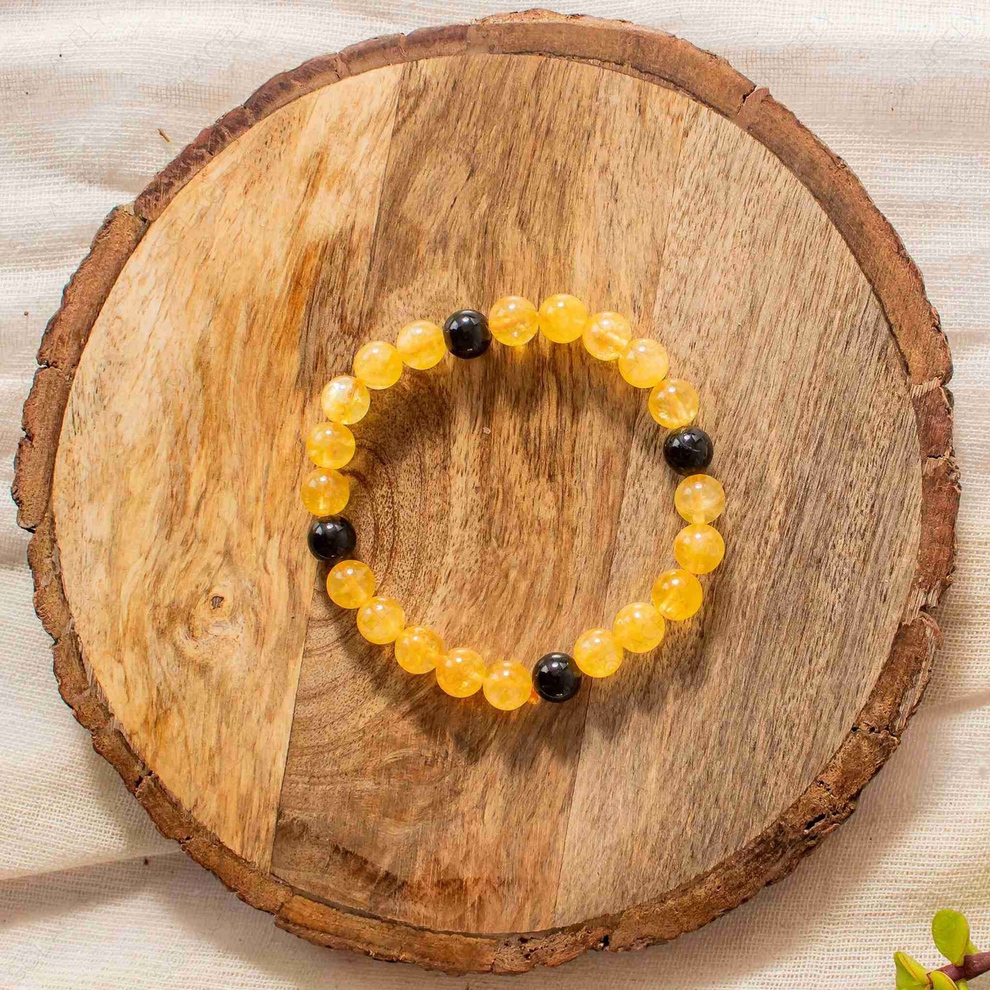 Black tourmaline and citrine bracelet