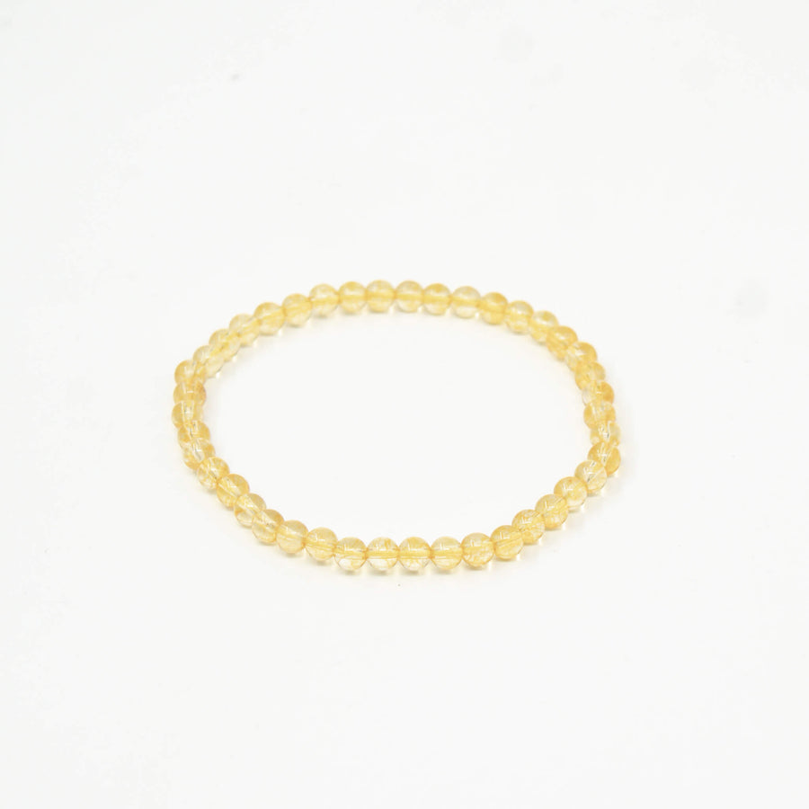 citrine stone 4mm bead bracelet