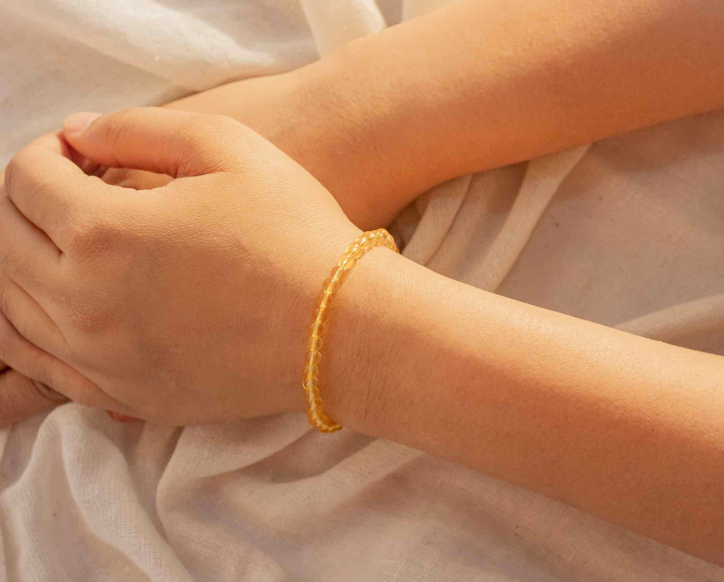 real citrine bracelet 4mm bead