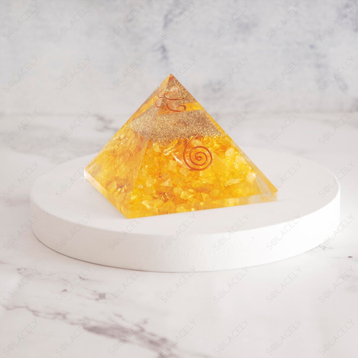 Citrine Pyramid with Orgone coil