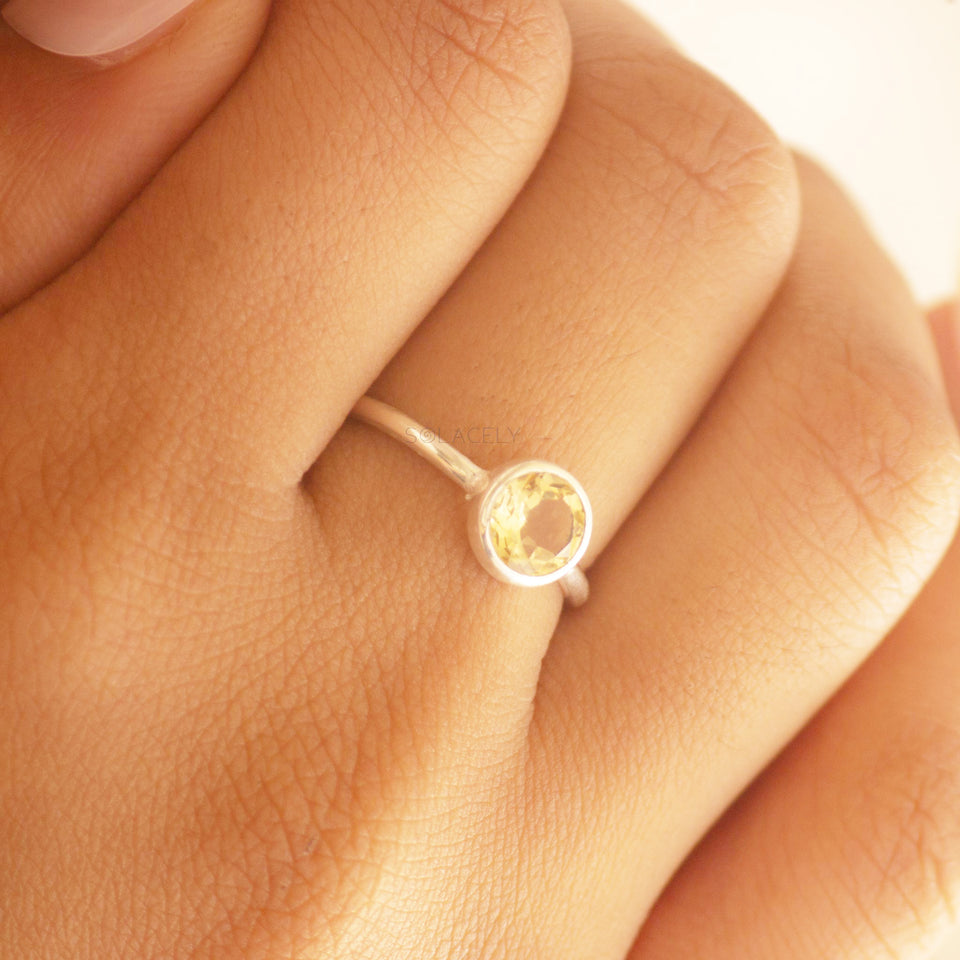 citrine silver ring