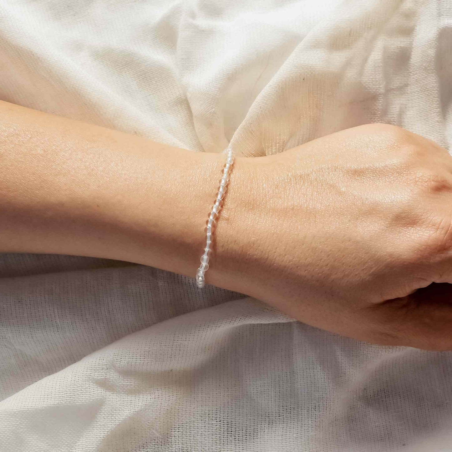 4mm clear quartz crystal bracelet