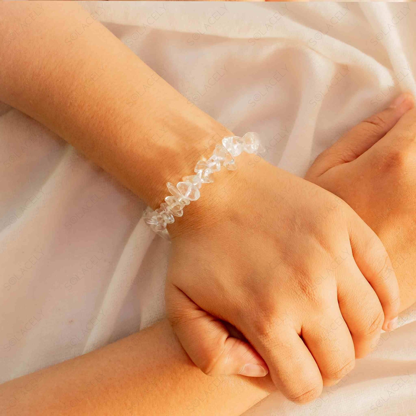 clear quartz chip bracelet