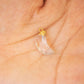 clear quartz electroplated moon shape pendant