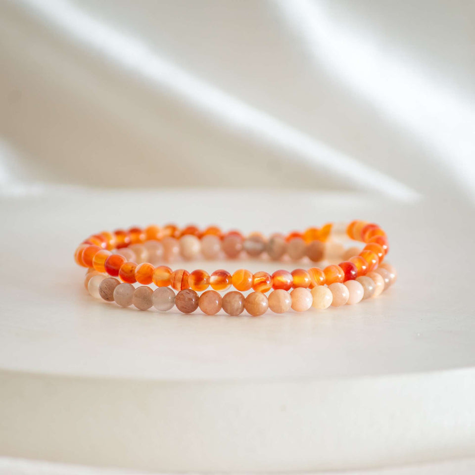 creativity bracelet with carnelian and sunstone