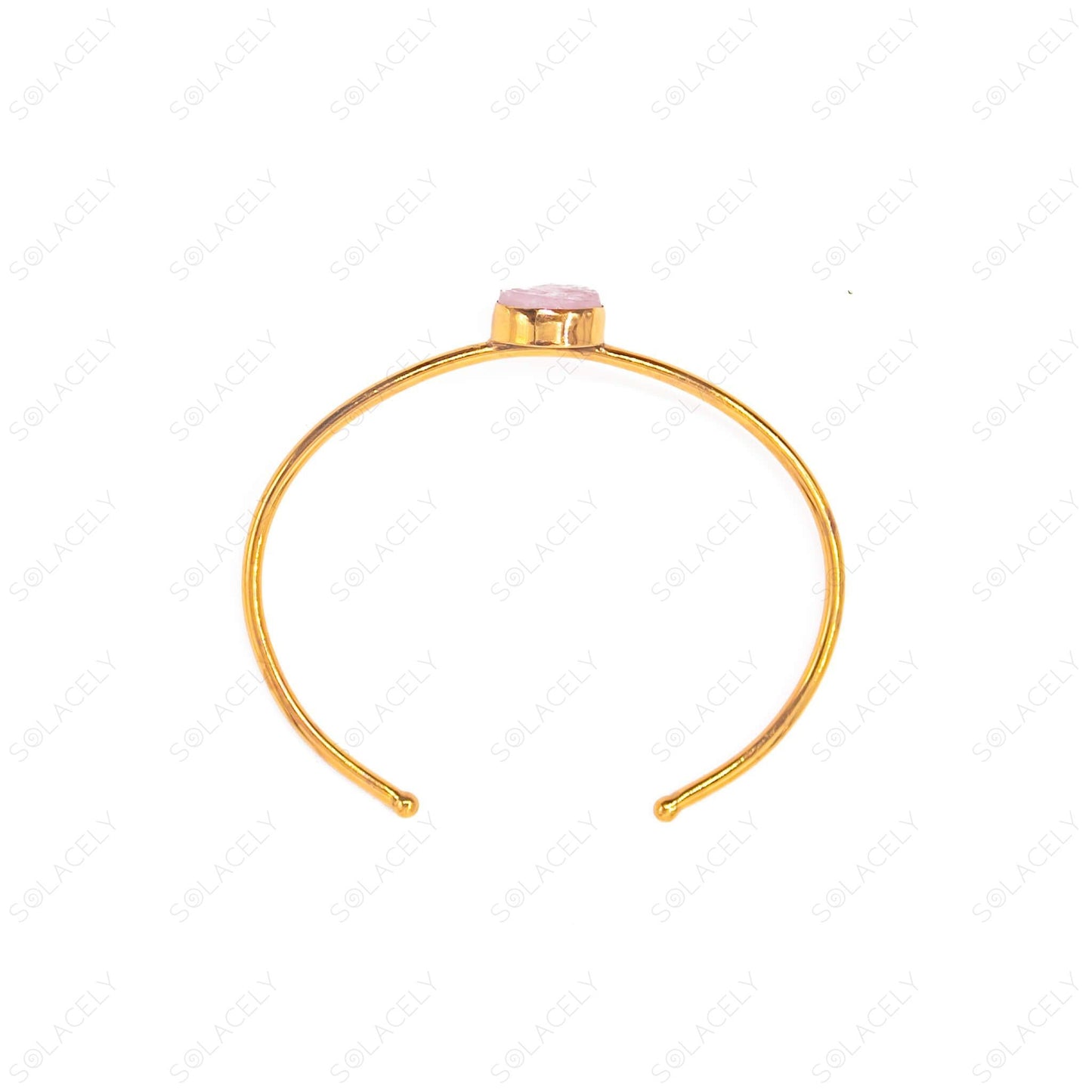 raw rose quartz bangle