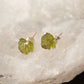 earrings raw peridot and sterling silver