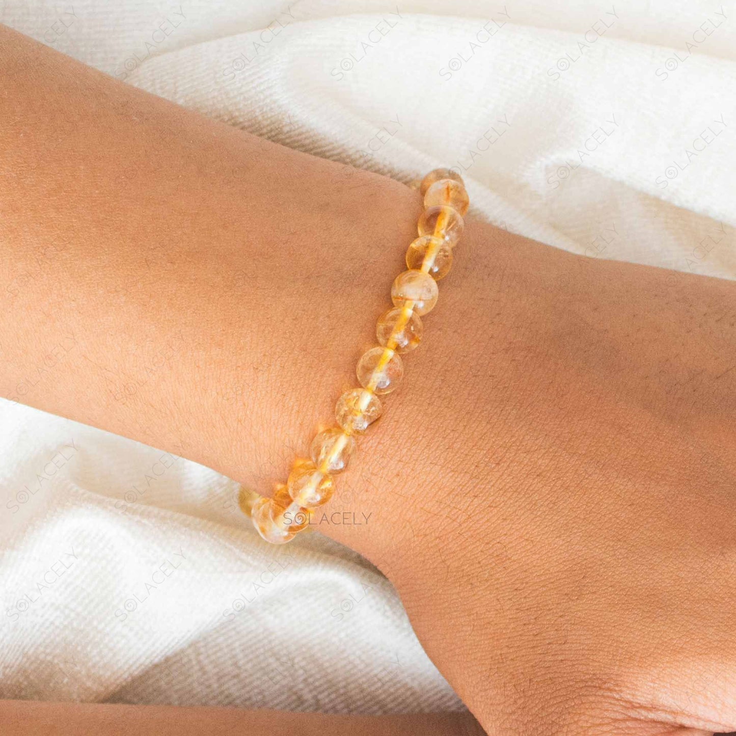 elegant citrine bracelet with 6mm gemstone beads
