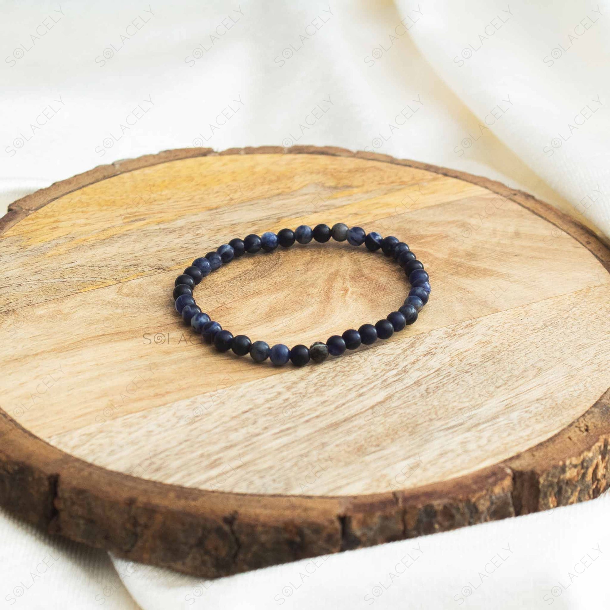 elegant sodalite bracelet with 4mm gemstone beads 