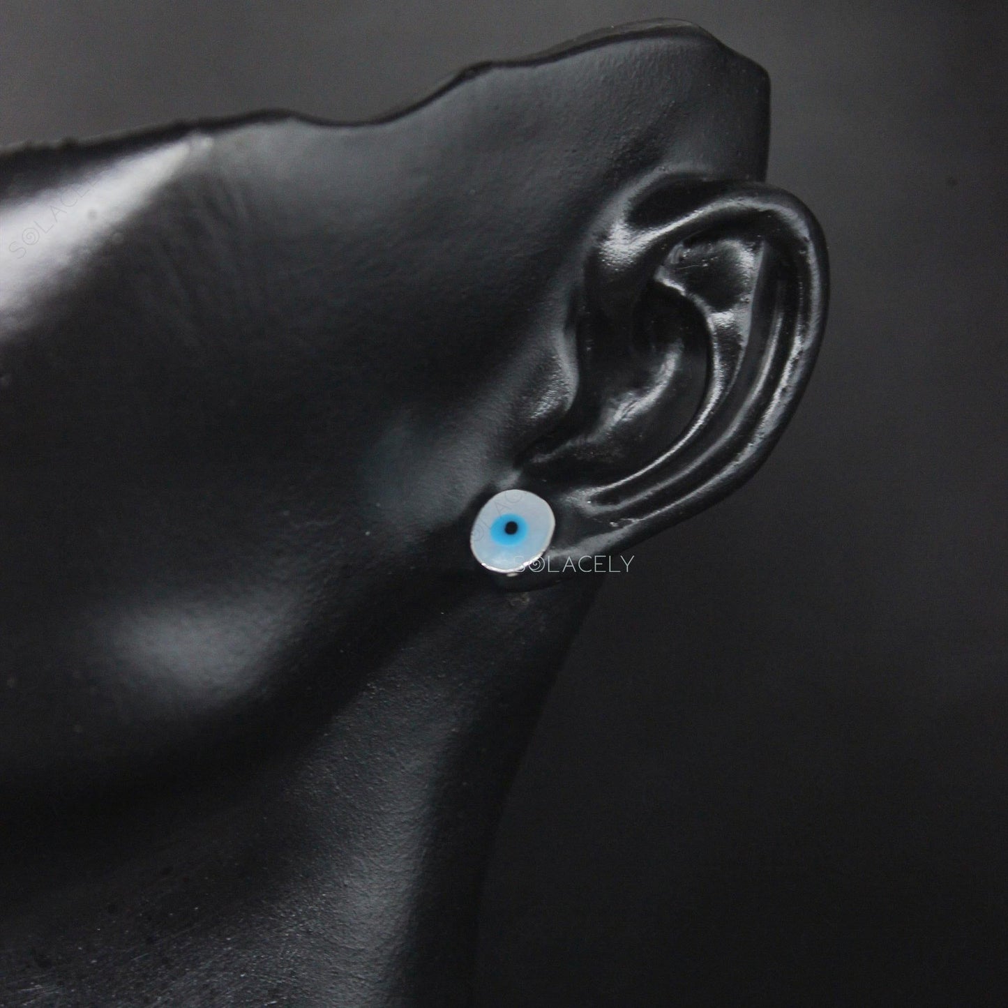 evil eye sterling stud earring