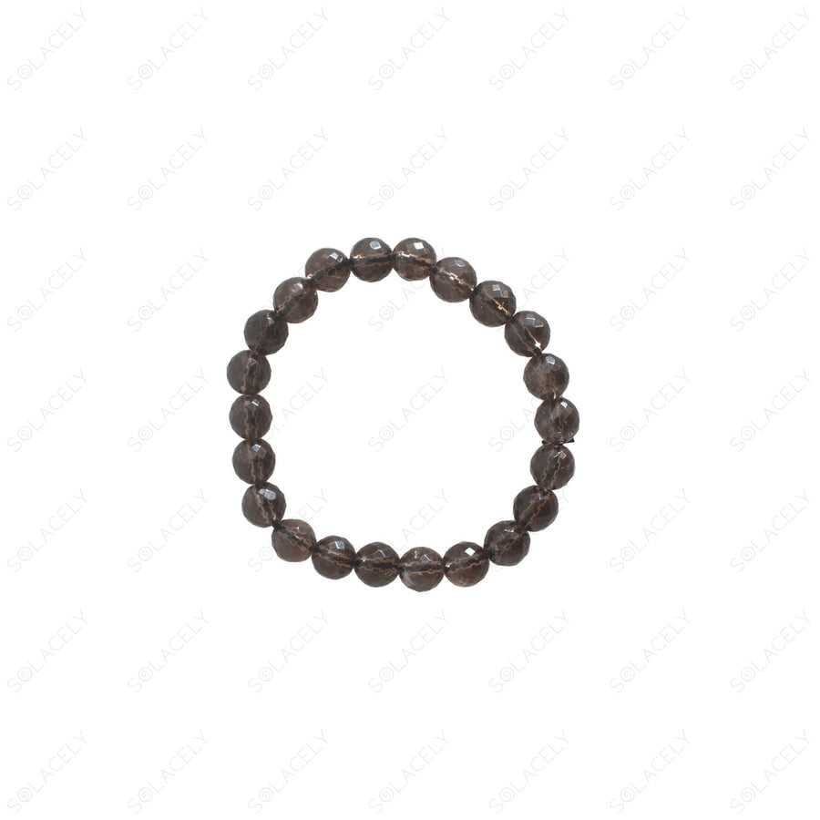 faceted bead smoky quartz bracelet