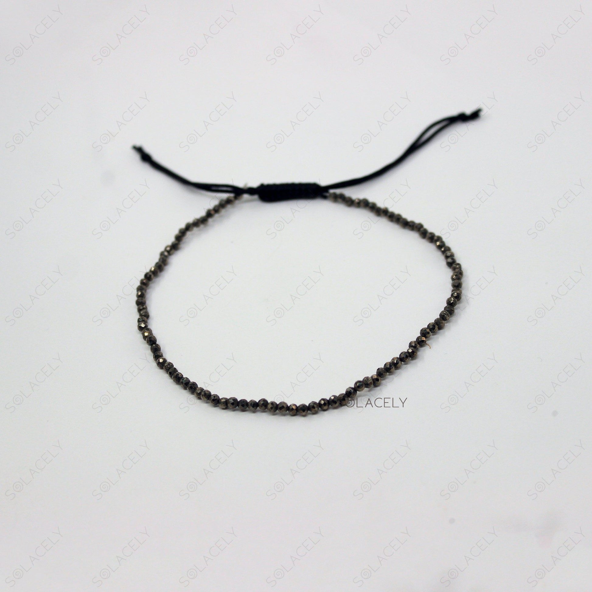 faceted pyrite anklet