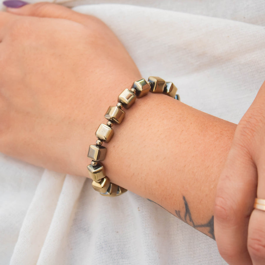magnetic golden hematite bracelet