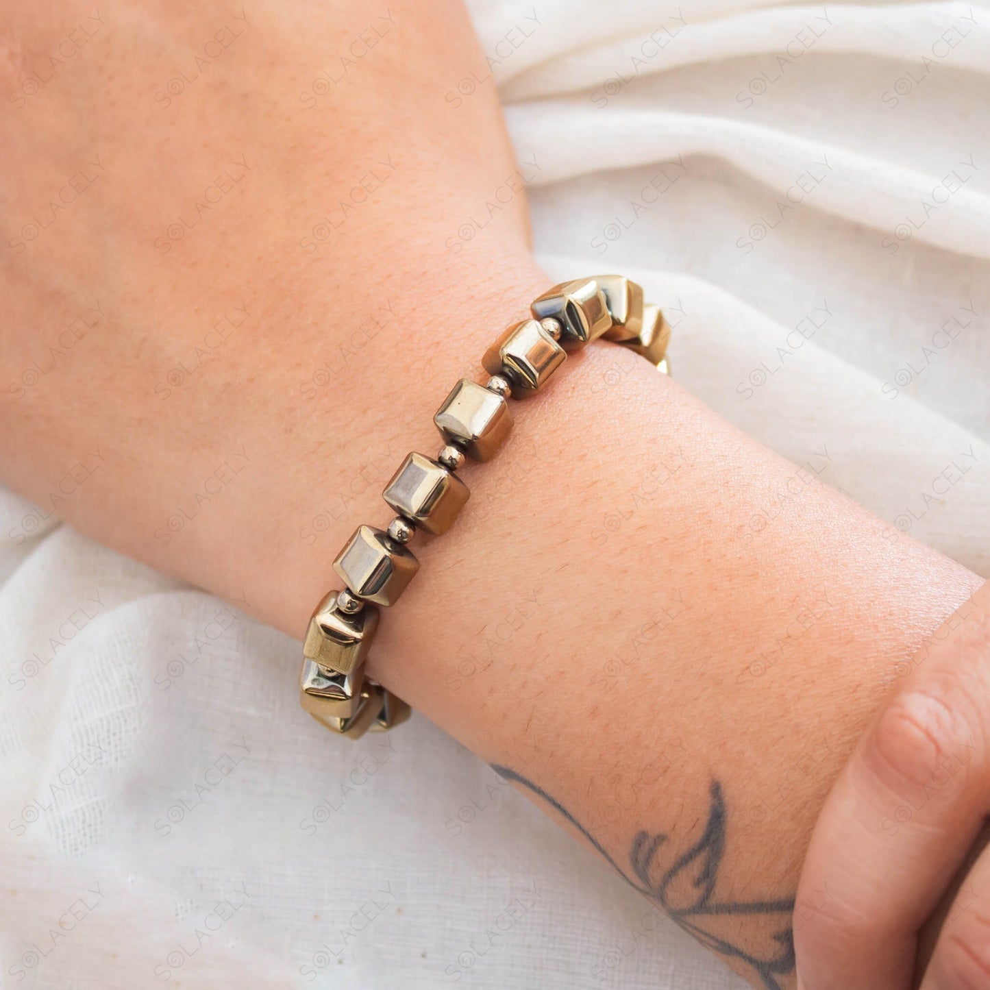 golden hematite bracelet