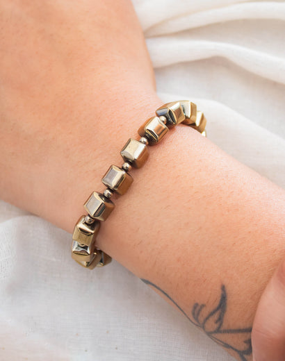 golden hematite bracelet