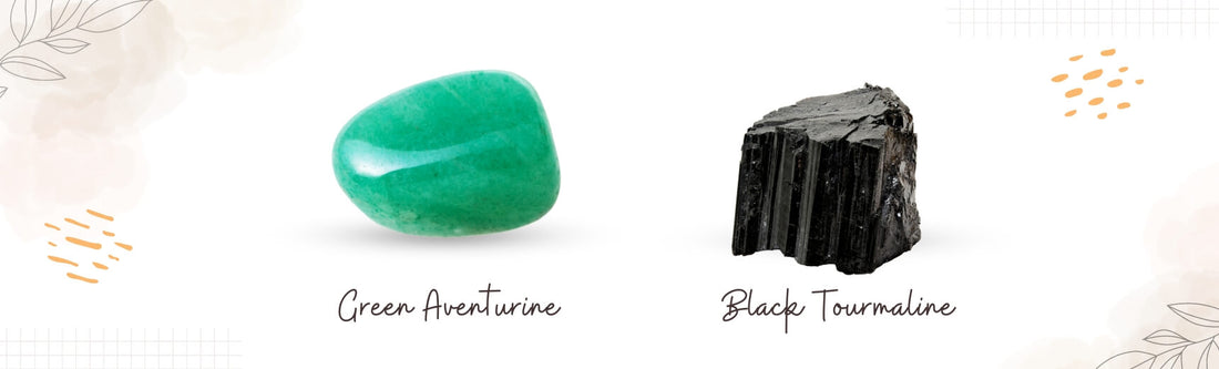 green aventurine and black tourmaline banner image