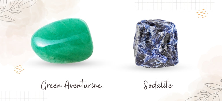 green aventurine and sodalite mobile banner image