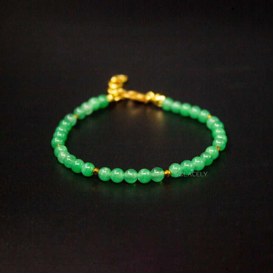 green aventurine beaded bracelet