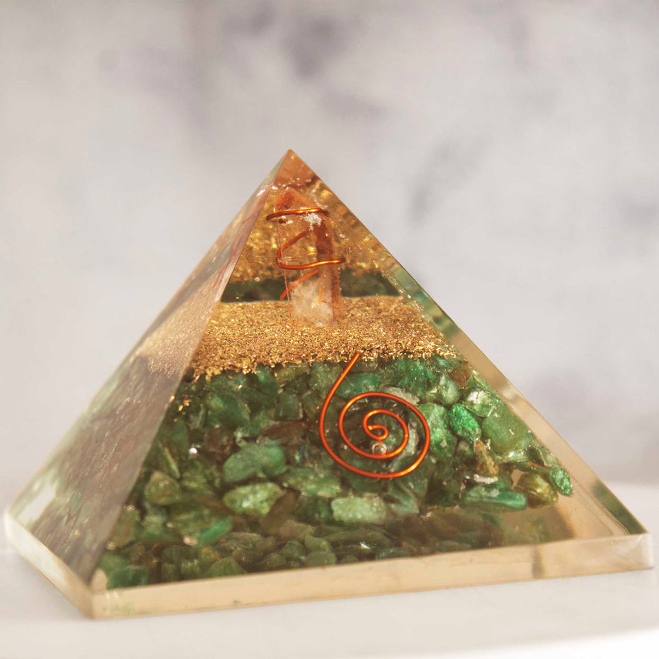 green aventurine orgone pyramid