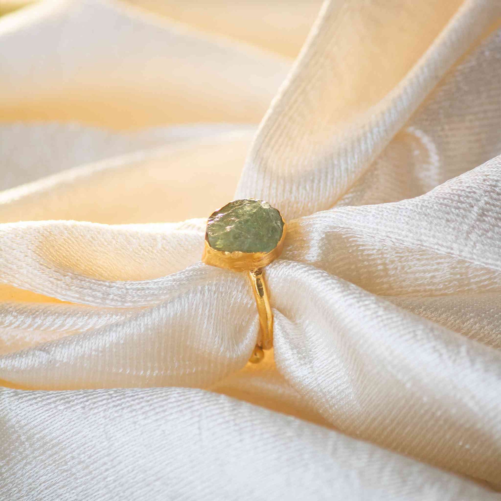 green aventurine crystal ring handmade