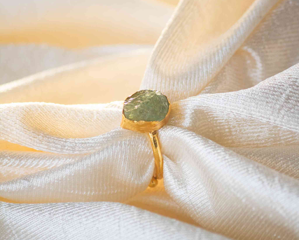 green aventurine crystal ring handmade