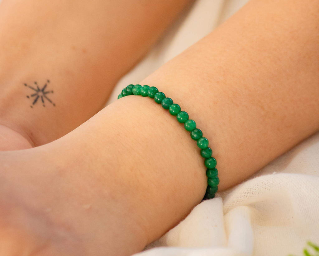 green jade 4mm bracelet