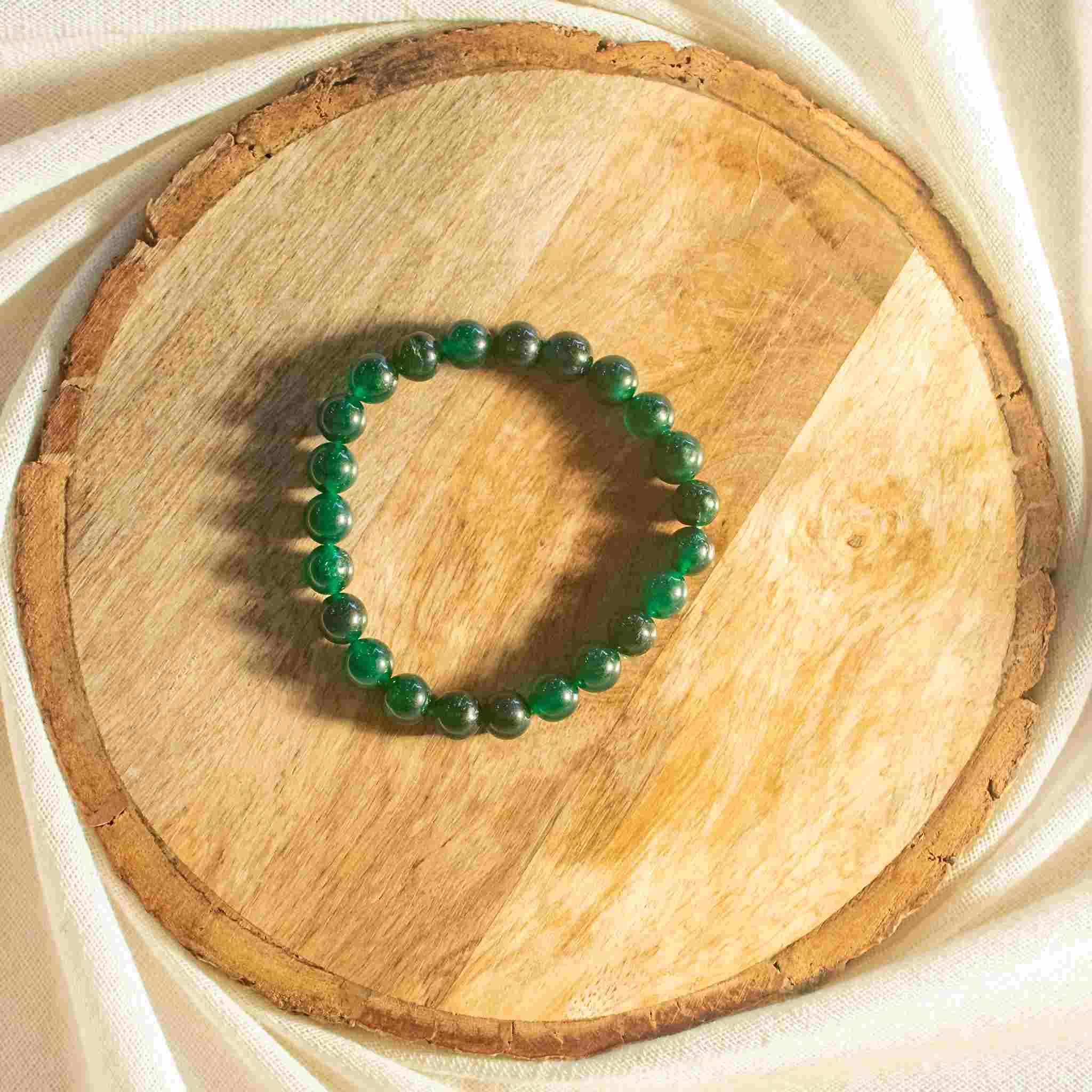 Stone Bead Natural Green Jade Bracelet at Rs 140/piece in Khambhat | ID:  2853056694397