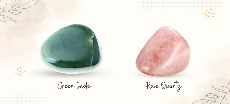 green jade and rose quartz mobile banner image