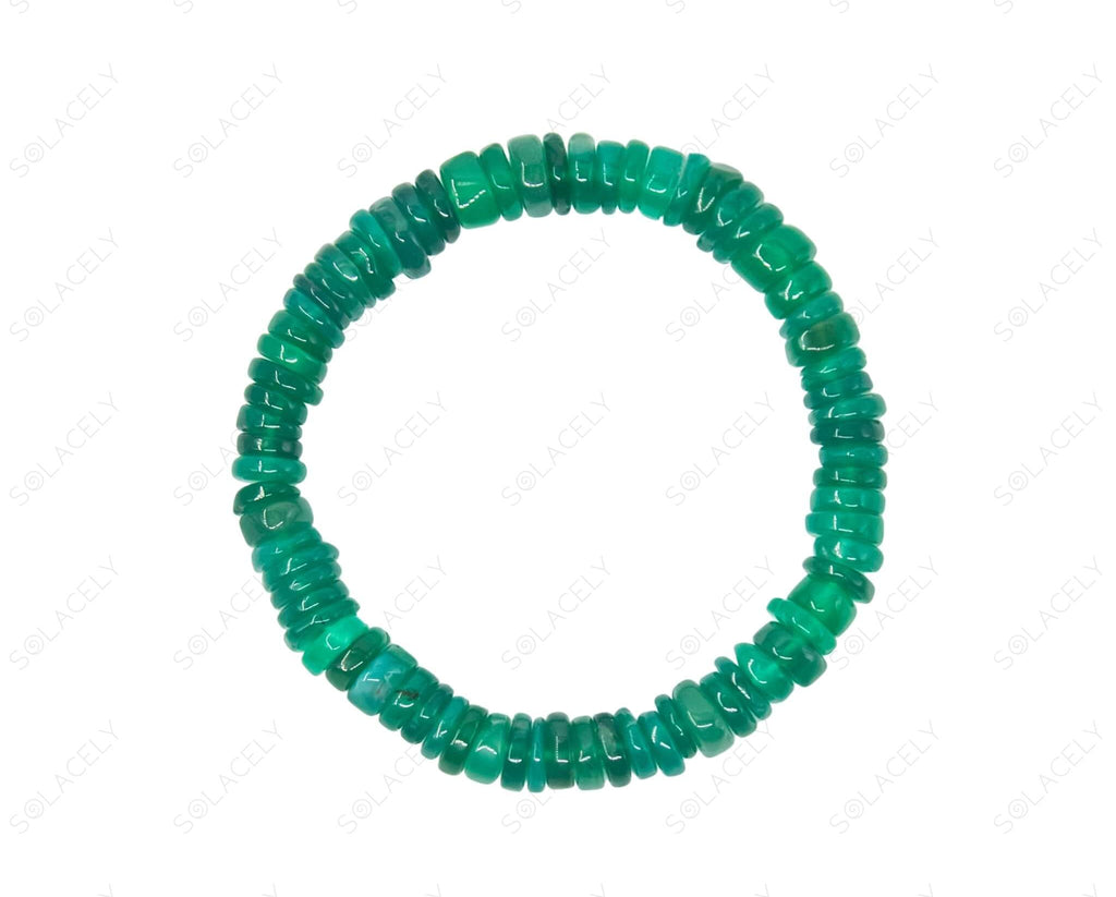 Green Onyx Tyre Beads Bracelet for Self-Confidence - Solacely