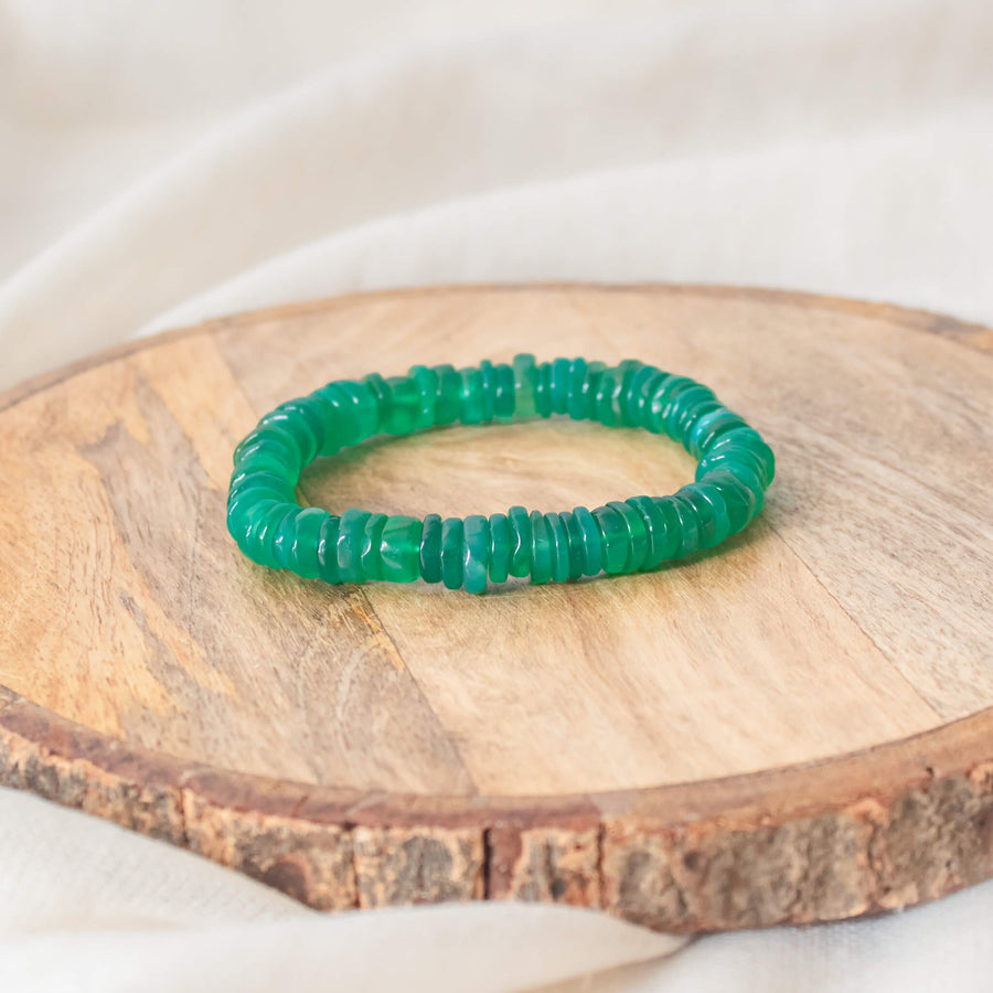 tyre bead green onyx bracelet