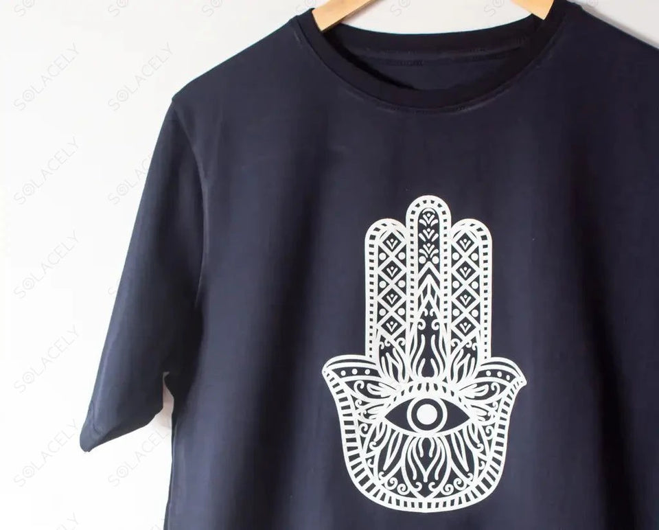 hamsa hand tshirt black