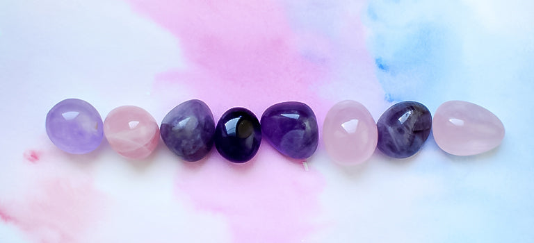 Amethyst and Rose Quartz Combination - Solacely