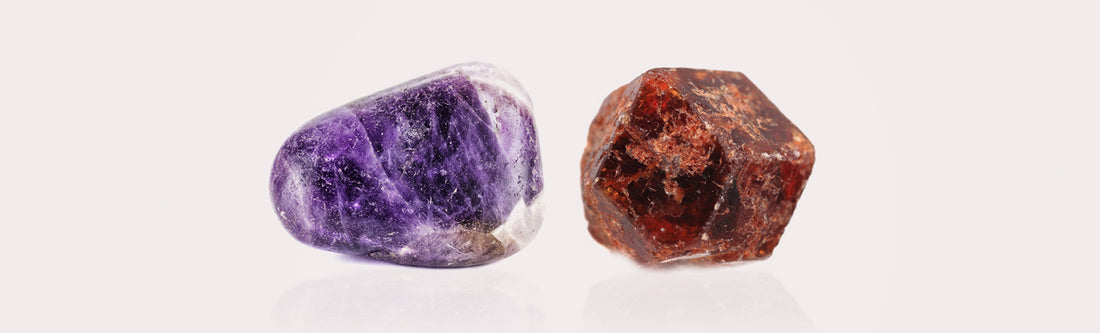 amethyst and garnet crystal