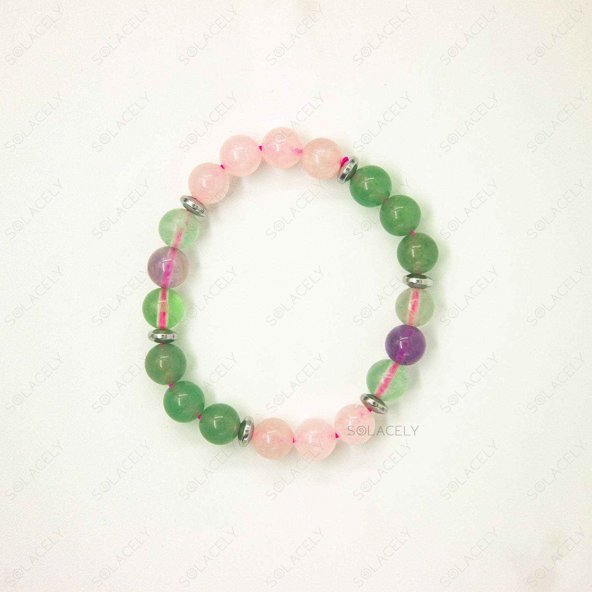 heart chakra crystal green aventurine rose quartz rainbow fluorite