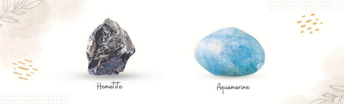 hematite and aquamarine crystal banner image