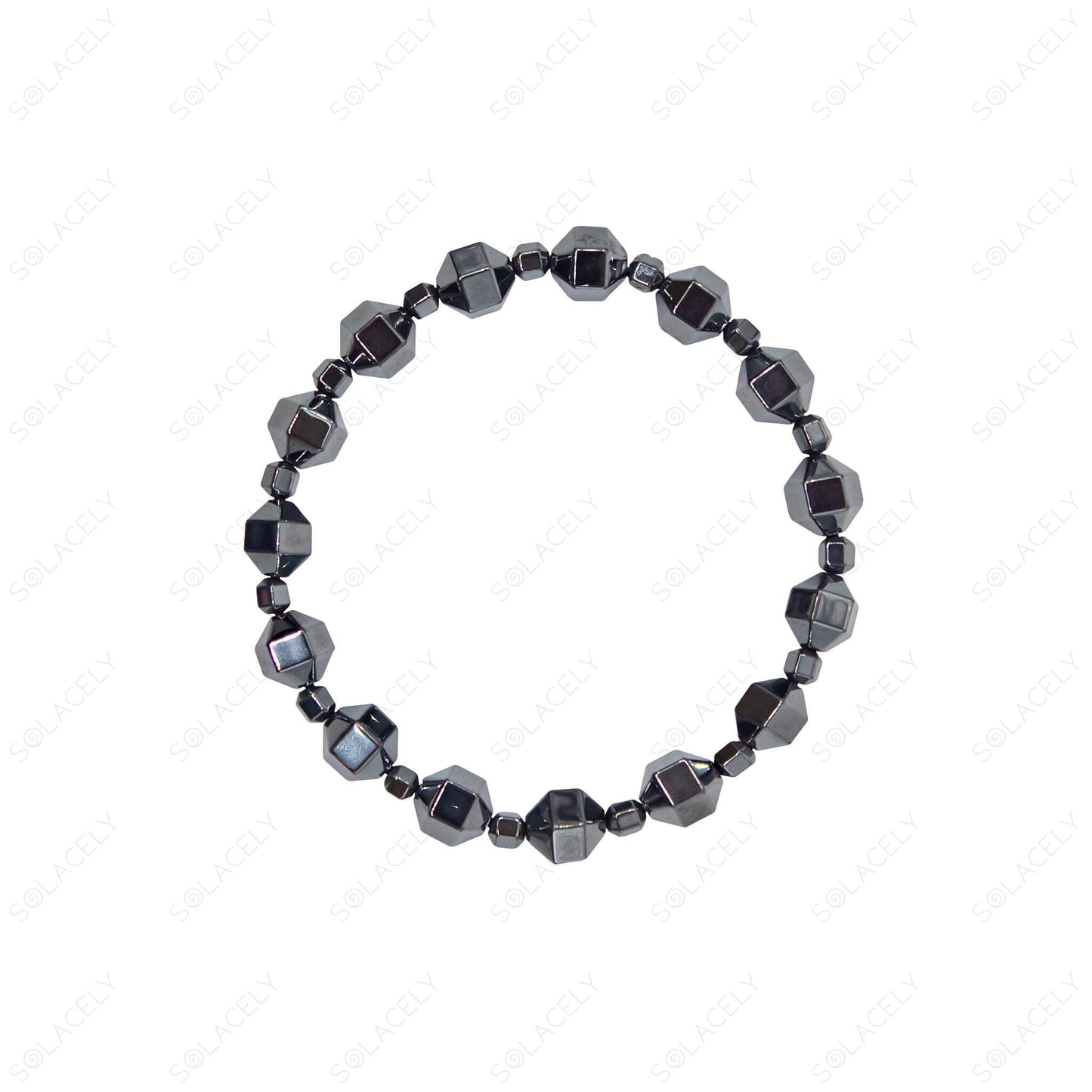 hexagonal hematite bracelet