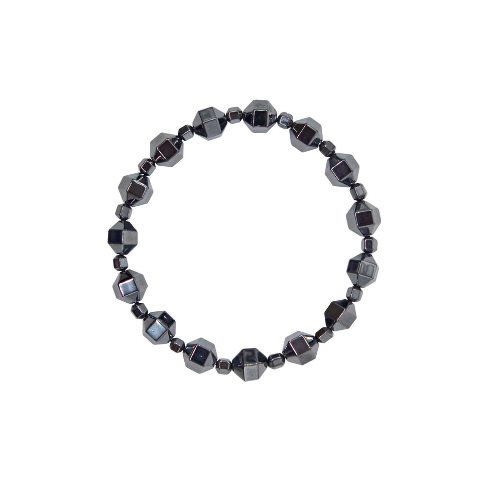 hexagonal hematite bracelet