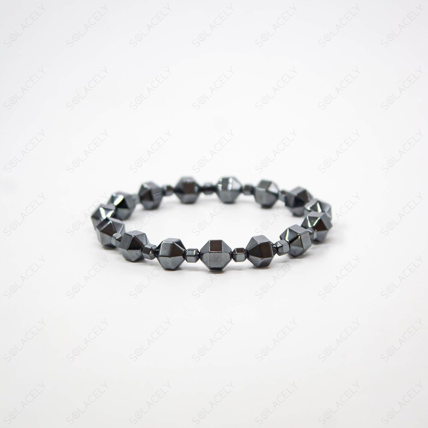 hexagonal bead hematite bracelet