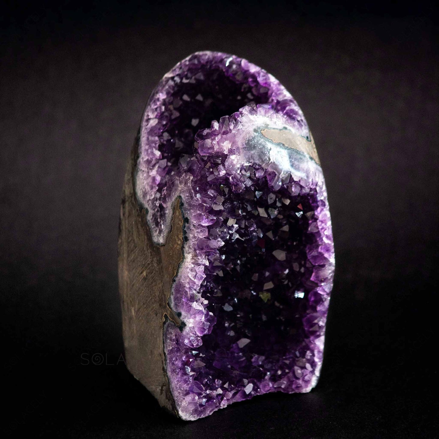 high quality deep purple amethyst geode from brazil 885g aaa plus