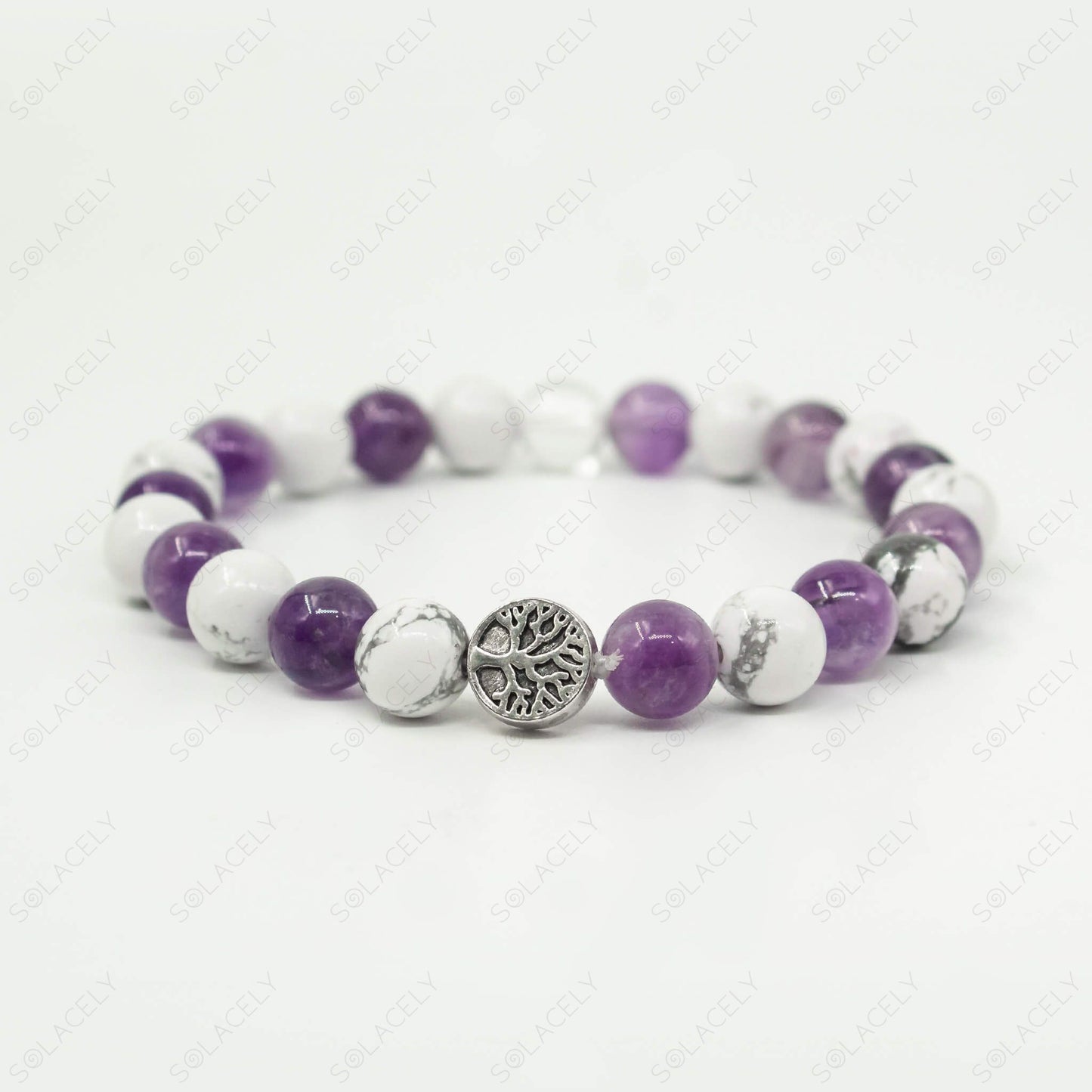 amethyst and clear quartz bracelet