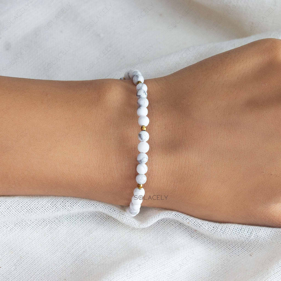 howlite beaded bracelet adjustable