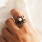 howlite copper flower wire ring